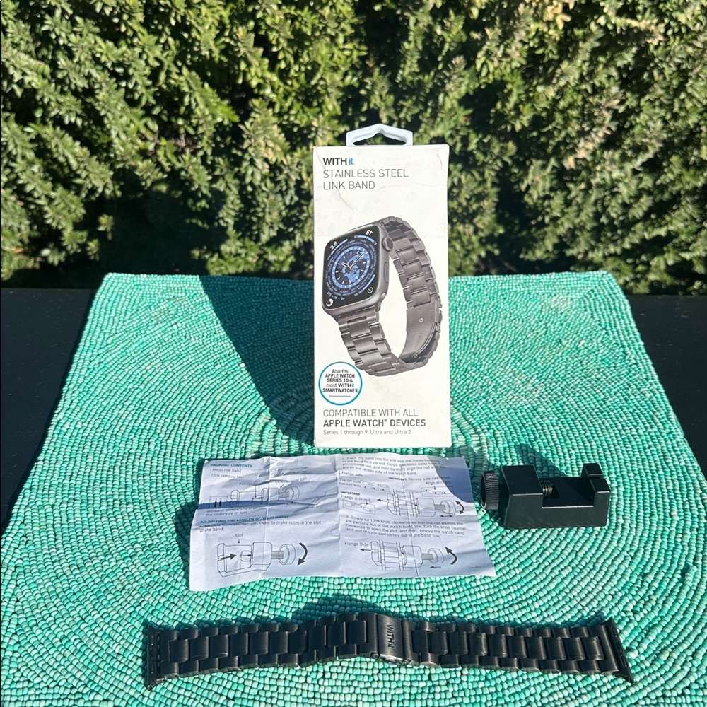 WITHit Stainless Steel Link Band for Apple Watch-brand new originally packed